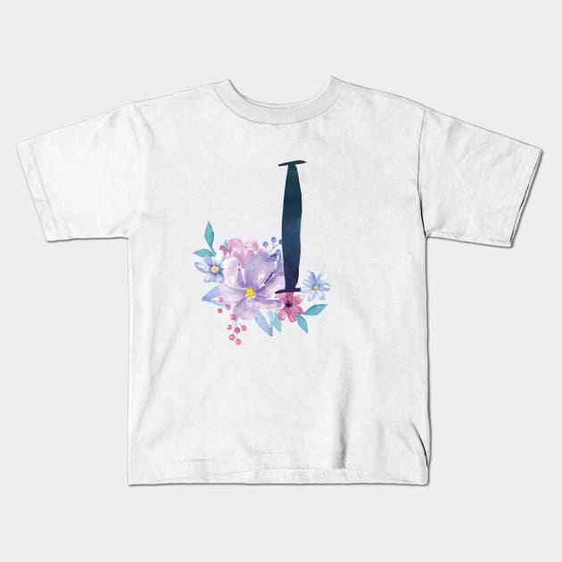 Floral Monogram I Pretty Lilac Bouquet Kids T-Shirt by floralmonogram